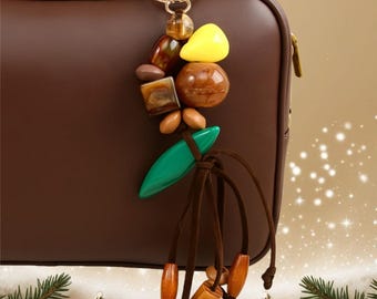 Boho Beaded Tassel Bag Charm Keychain – Woven Strap, INS Style Accessory, Gift for Her