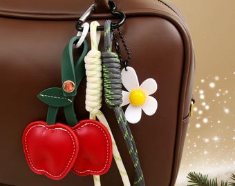 Christmas Red Apple Bag Charm Keychain – INS Style Holiday Accessory, Peace & Joy Gift