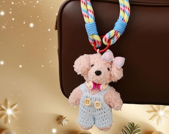 Plush Doll Bag Charm Keychain – Miu‑Inspired  Stuffed Toy Pendant, Gift for Her