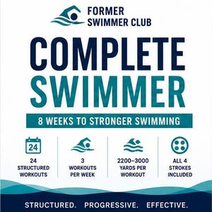 Complete Swimmer | 8 Week Swim Workout Program | 24 Structured Swim Workouts | PDF Download