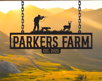 Custom Metal Farm Name Sign, Personalized Rustic Ranch Sign, Outdoor Metal Wall Art Decor, Large Barn Name Sign, Family Name Yard Decor