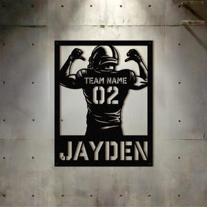 Letrero de fútbol personalizado: regalo de jugador de fútbol, letrero de fútbol personalizado, regalo para la noche de último año de secundaria, regalo de fútbol personalizado para último año.