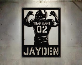 Personalized Football Sign - Football Player Gift, Personalized Football Sign, High School Senior Night Gift, Custom Football Senior Gift.
