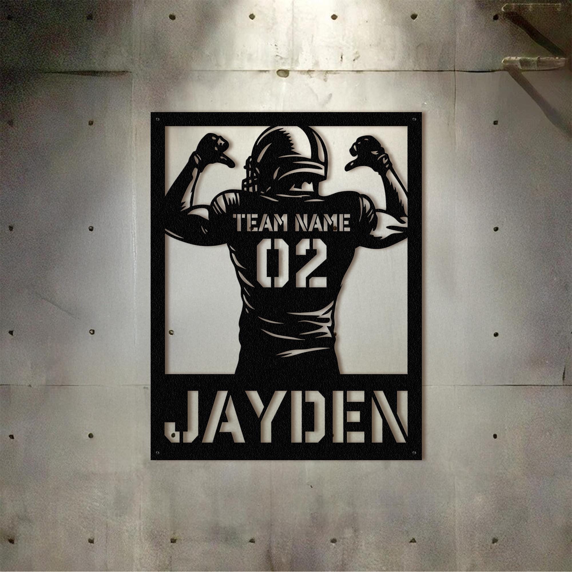 Football Player Sign Examples Personalized Football Sign - Football Player Gift, Personalized ...
