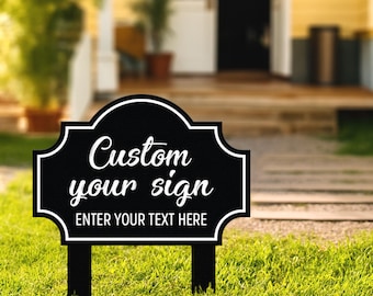 Custom Yard Sign with Stake, Personalized Metal Lawn Sign, Outdoor Metal Sign, Personalized Metal Lawn Marker, Yard Sign for Events or Home