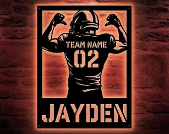 Personalized Football Sign - Football Player Gift, Personalized Football Sign, High School Senior Night Gift, Custom Football Senior Gift.