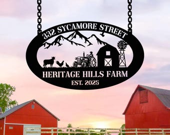 Personalized Your Farmhouse Metal Sign, Custom Your Farm, Farm Metal Sign, Farm Decor, Barn Sign, Ranch Decor, Farm Gate Sign, Farmer Gifts.