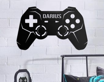 Letrero metálico LED de neón GamerTag personalizado para sala de juegos o consola de juegos