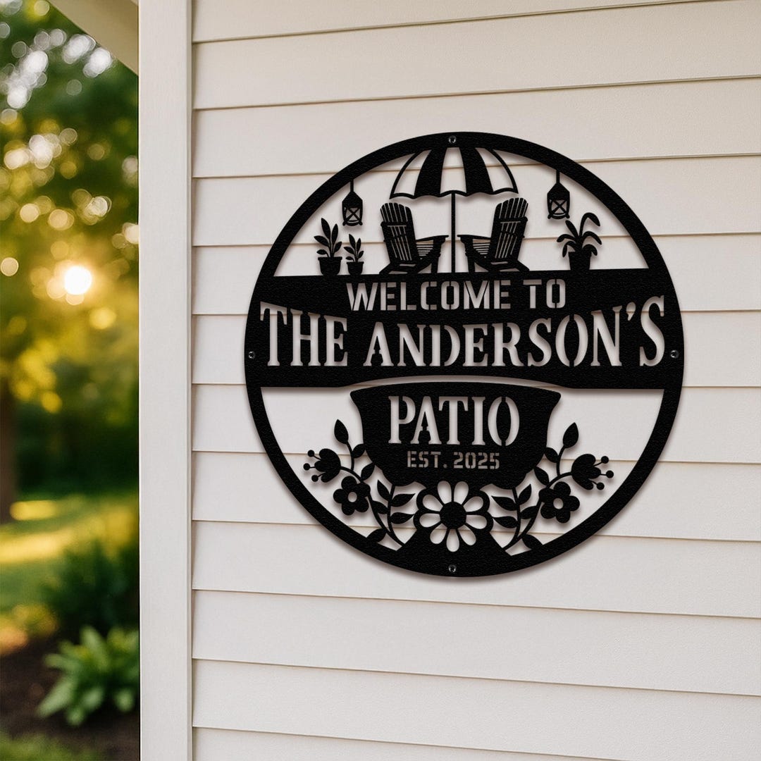 Personalized Metal Patio Sign, Custom Metal Backyard Sign, Outdoor ...