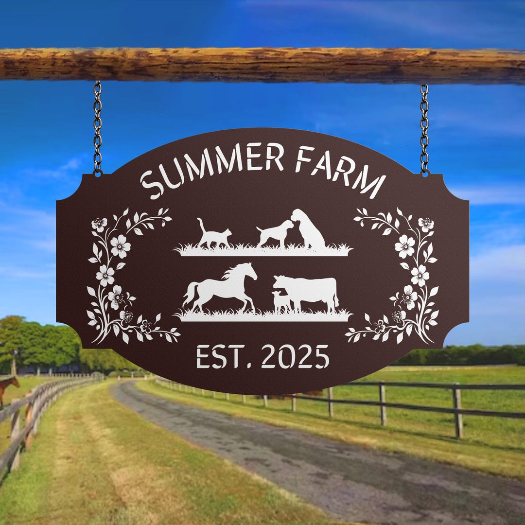 Personalized Metal Farm Sign, Custom Every Farm Sign, Large Farm Sign ...