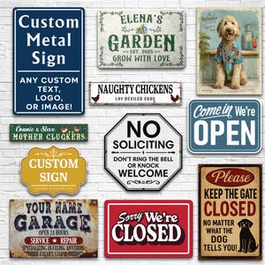 Custom Sign for Wall, Custom Metal Sign, Custom Outdoor Sign, Parking Sign, Business Sign, Property Sign, Choose Your Colors, Fonts & Size