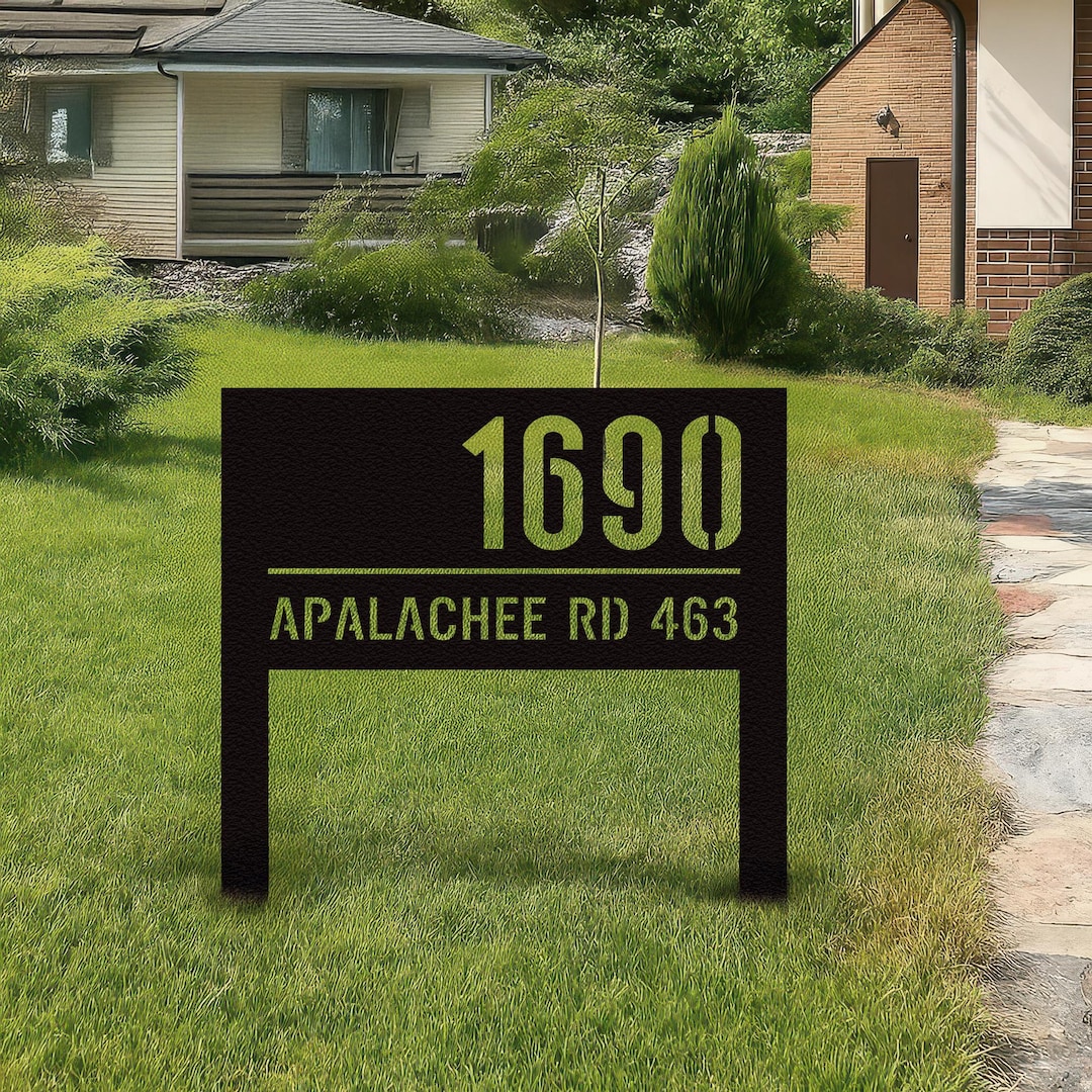 Modern Address Number Metal Yard Stake, Custom Home Number Sign - Etsy