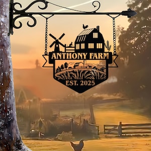 Personalized Farm House Metal Entrance Sign, Custom Metal Ranch Name Sign, Family Name Metal Sign, Best Anniversary Gift, Gift For Family
