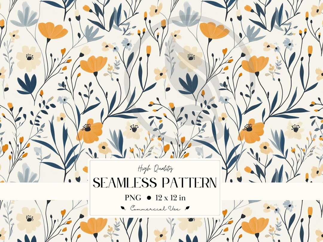 Surface Pattern Botanical Stems Seamless Scrapbooking Pointed Shapes ...
