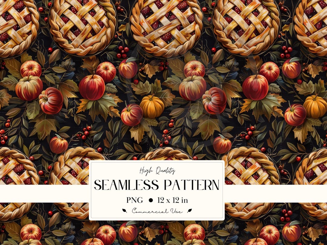 Fruit Pies Seamless Pattern 3D – Apple and Blueberry Pie Baking Design ...