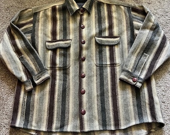 Vintage Woolrich Plaid Wool Jacket – Made in USA, Green Brown