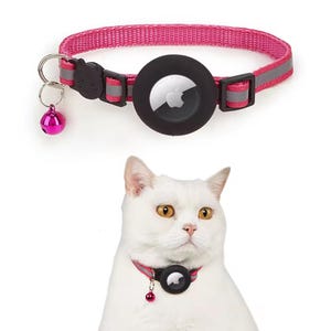 Reflective AirTag Cat Collar- Waterproof GPS Tracker Holder for Apple AirTags-Escape-Proof Breakaway Safety Collar-Never Lose Your Pet Again