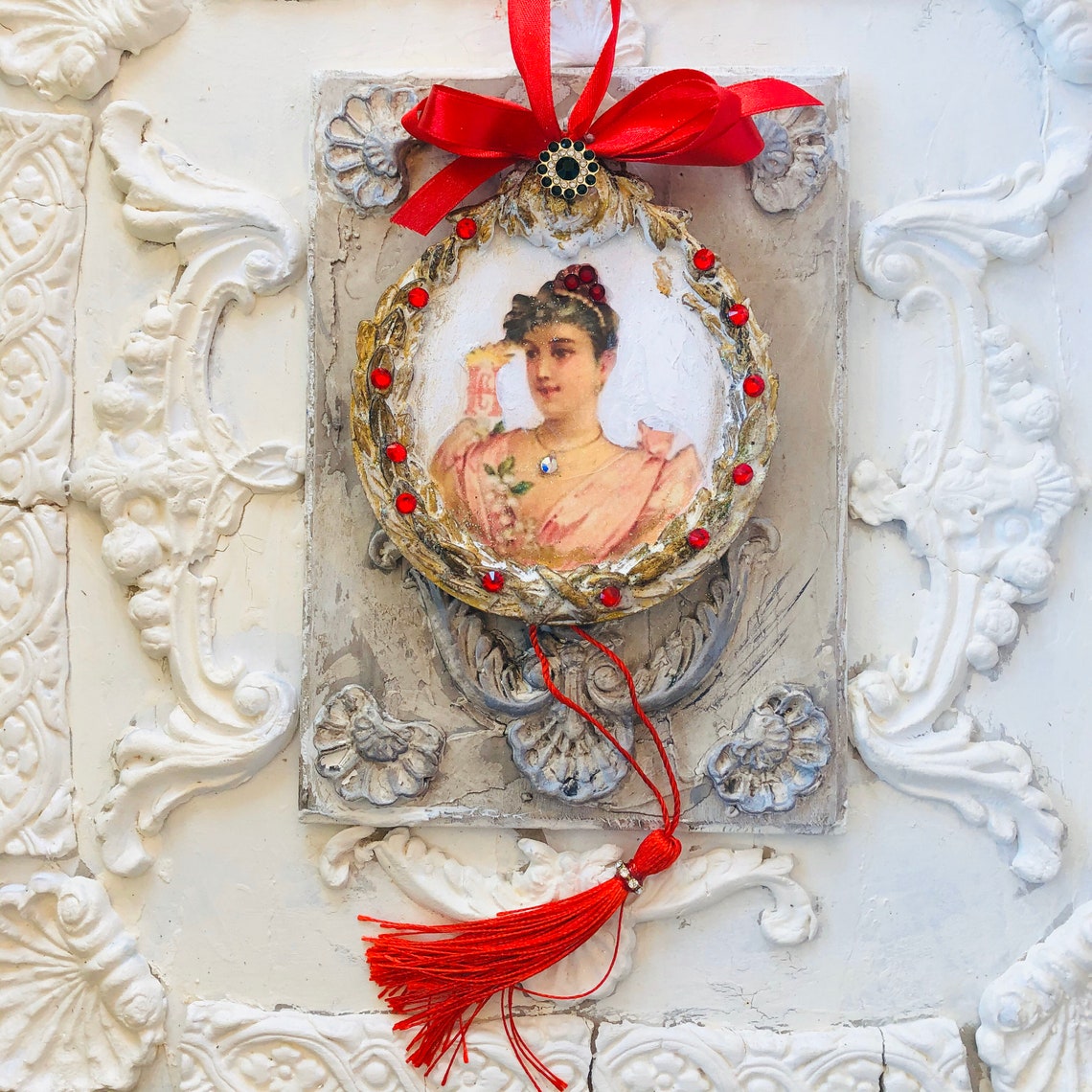 Rhinestone French Ladies Ornaments Rococo Ladies Ornaments Etsy