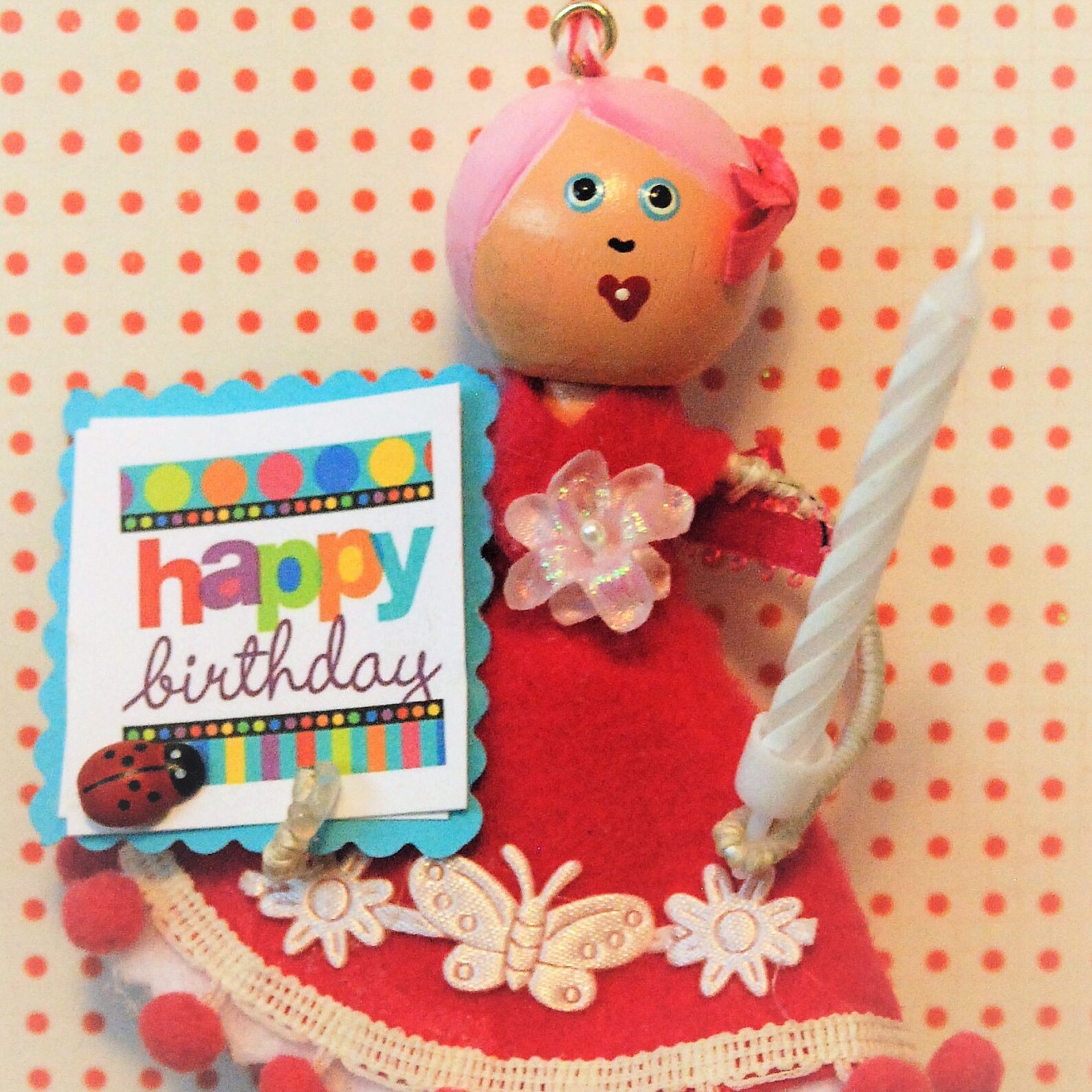 Happy Birthday Clothespin Doll Happy Birthday Peg Doll Happy Etsy