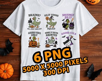 Funny Goose Halloween PNG Clipart Bundle: Spooky Silly Goose (Digital Download)