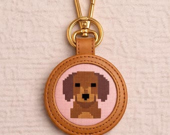 Dachshund Needlepoint Pattern, Key Fob Design, Beginner Friendly (PDF Download)