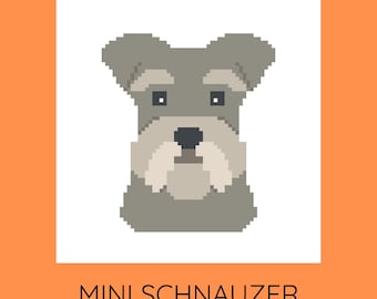 Mini Schnauzer Needlepoint Pattern, Dog Portrait, Beginner Friendly (PDF Download)