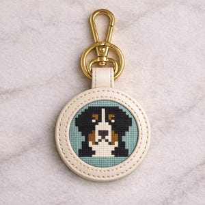 Bernese Mountain Dog Needlepoint Pattern, Key Fob Design, Beginner Friendly (PDF Download)
