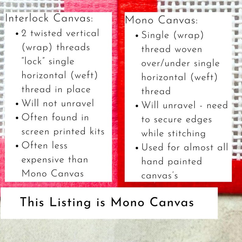 18 Mesh Needlepoint Canvas | Zweigart Deluxe Mono Canvas | Blank Needlepoint Canvas | Needlepoint Supplies | DIY Needlepoint Design image 7