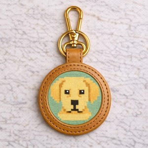 Labrador Retriever Needlepoint Pattern, Key Fob Design, Beginner Friendly (PDF Download)