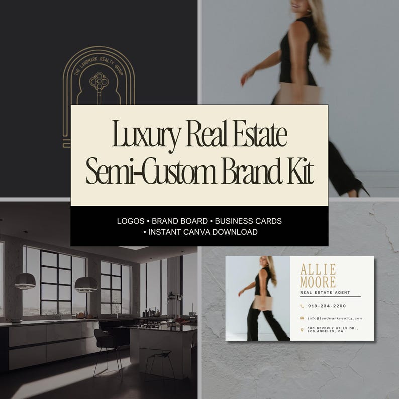 Luxury Real Estate Brand Kit | Heritage Old Money Canva Branding for ...