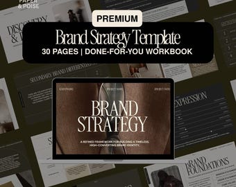 Brand Strategy Workbook | Editable Canva Template | Luxury Client Workbook for Designers | Visual Identity, Messaging, Vision & Voice Guide