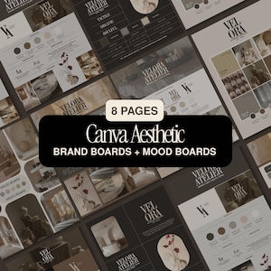 Editable Canva Brand Board Template | Luxury Moodboard & Visual Identity Kit | Premade Color Palette Guide for Small Business Branding image 2