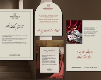Luxury Thank You Card Templates for Small Businesses | Editable Brand Insert, Order, Brand Stationary | Canva Digital Thank You Note Cards