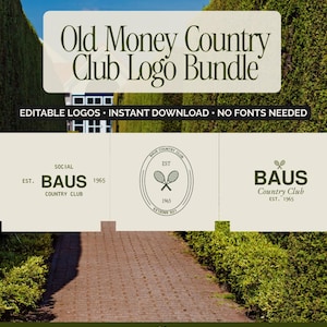 Altes Geld Logo-Kit | Vorgefertigt & Bearbeitbar in Canva | Luxuriöses Grünes Brand Kit mit 6 Logos, Schriften, Palette, Richtlinien | Kleinunternehmer-Branding Bild 1