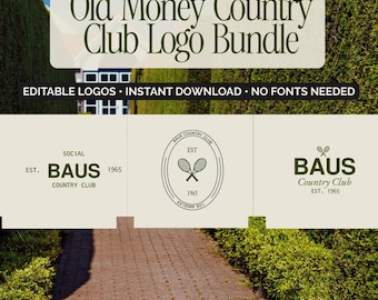 Old Money Logo Kit | Premade & Editable in Canva | Luxury Green Brand Kit with 6 Logos, Fonts, Palette, Guidelines | Small Business Branding