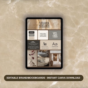 Editable Canva Brand Board Template | Luxury Moodboard & Visual Identity Kit | Premade Color Palette Guide for Small Business Branding image 5