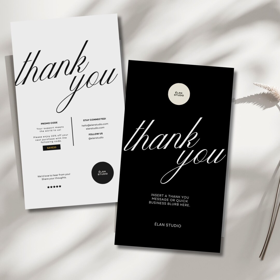 Luxury Thank You Business Card Templates | Vertical & Portrait Layouts ...