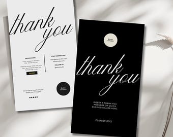 Luxury Thank You Business Card Templates | Vertical & Portrait Layouts | Canva Editable Branding for Businesses, Agencies, and Modern Brands