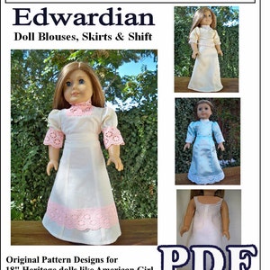 Edwardian Doll Blusen, Röcke und Shift Muster für American Girl oder 18 inch Doll - SOFORTIGER DOWNLOAD