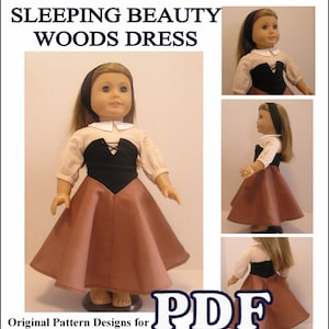 La bella addormentata/Briar Rose Woods Abito PDF modello per bambola American Girl - Download immediato