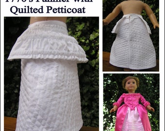 1770's Pannier with Quilted Petticoat PDF Pattern for AG or 18" Dolls - Instant Download