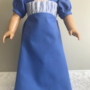 Pemberly Regency Sky Blue Dress for AG Caroline or 18 Inch Doll