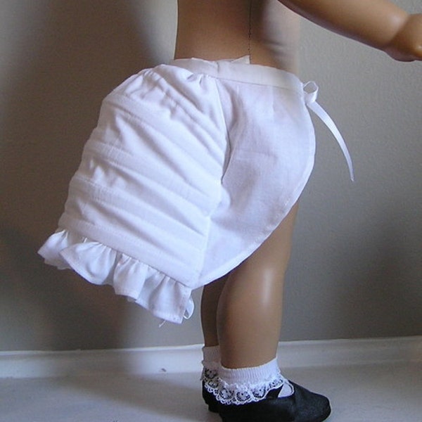 Victorian White Cotton Lobster Tail Bustle for American Girl or 18 Inch Dolls