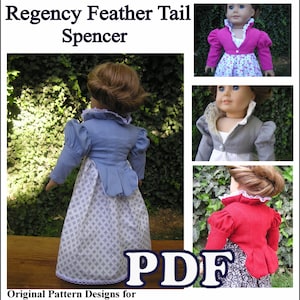 Regency Feather Tail Spencer PDF Pattern for American Girl or 18 inch Doll - INSTANT DOWNLOAD