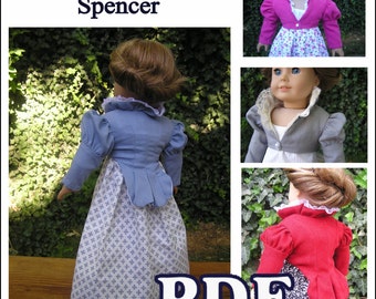 Regency Feather Tail Spencer PDF Pattern for American Girl or 18 inch Doll - INSTANT DOWNLOAD