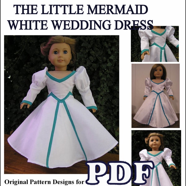The Little Mermaid Wedding Dress Pattern for American Girl Doll PDF INSTANT DOWNLOAD