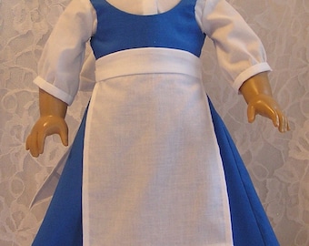 Beauty Town Dress for American Girl Doll from La Belle et Le Bete Fairy Tale