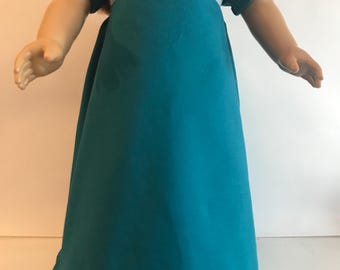 ON SALE Regency Turquoise Pemberly Inspired Cotton Dress for AG or 18 Inch Doll