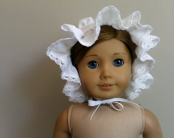 1800's White Cotton Dust Bonnet for AG  Doll