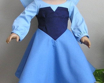 Little Mermaid Kiss the Girl Blue Dress for 18 Inch Doll Like American Girl